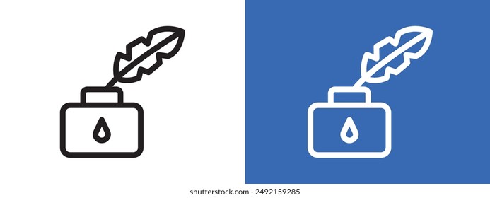 Ink and quill logo sign set vector outline