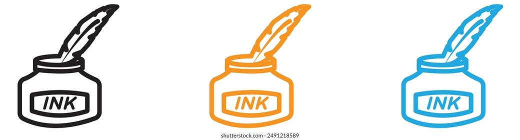 Colección de conjunto de logotipo de Vector de tinta y pluma para el App de Web ui