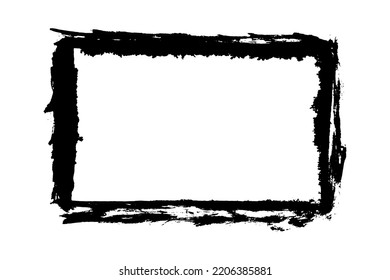 Ink Rectangular Frame Black Contour Linear Stock Vector (royalty Free 