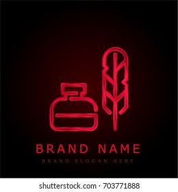 Ink red chromium metallic logo