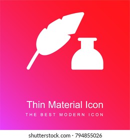 Ink red and pink gradient material white icon minimal design