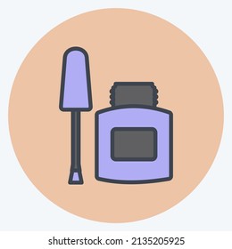 Ink Remover Icon in trendy color mate style isolated on soft blue background