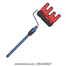 Ink roller with blue handle