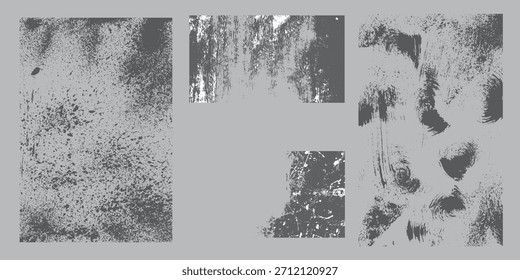Texturas de rodillos de tinta – Sello Grunge, superposición de polvo y Vector de textura de fondo sucio