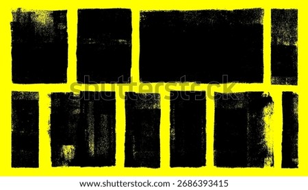 Ink roller textures set, grunge stamp texture, dust overlay dirty backgrounds with rough edges, letterpress grain texture design