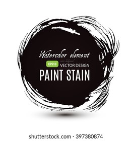 Ink Round Banner. Splatter Background. Vector illustration