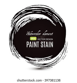 Ink Round Banner. Splatter Background. Vector illustration