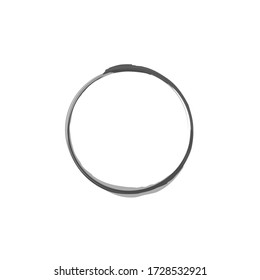 Marco redondo de tinta. Símbolo de género. Logotipo, ilustración vectorial del elemento de diseño de etiquetas. Círculo abstracto negro. Círculo zen sobre fondo blanco. Hand dibujó enso. Forma redonda de la acuarela pintada a mano.