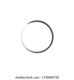 Marco redondo de tinta. Símbolo de género. Logotipo, ilustración vectorial del elemento de diseño de etiquetas. Círculo abstracto negro. Círculo zen sobre fondo blanco. Hand dibujó enso. Forma redonda de la acuarela pintada a mano.