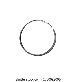 Marco redondo de tinta. Símbolo de género. Logotipo, ilustración vectorial del elemento de diseño de etiquetas. Círculo abstracto negro. Círculo zen sobre fondo blanco. Hand dibujó enso. Forma redonda de la acuarela pintada a mano.
