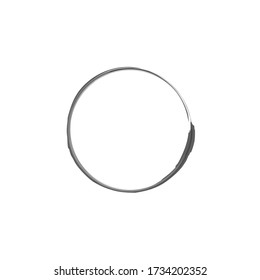 Marco redondo de tinta. Símbolo de género. Logotipo, ilustración vectorial del elemento de diseño de etiquetas. Círculo abstracto negro. Círculo zen sobre fondo blanco. Hand dibujó enso. Forma redonda de la acuarela pintada a mano.