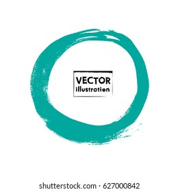 Ink round stroke on white background.