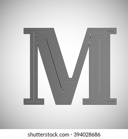 Ink saver character set - less ink while printing, vector