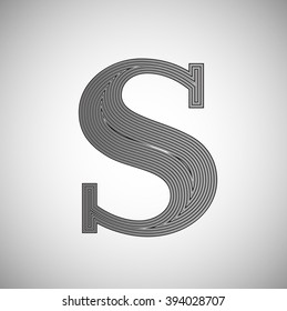 Ink saver character set - less ink while printing, vector