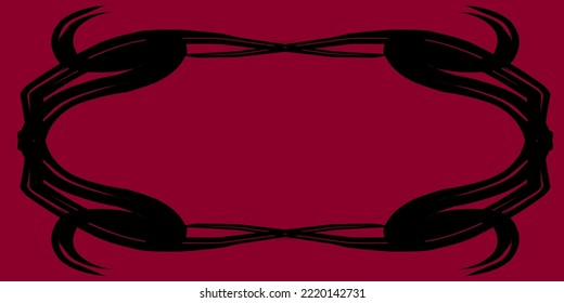 ilustración vectorial de garabatos de tinta con estilo asiático y color de marrón como fondo principal