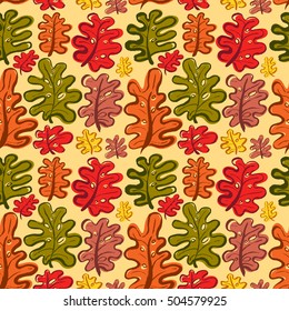 Ink seamless pattern with palm leaves in bright colors. Artistic background with abstract plants. Design element for textile or wrapping paper 