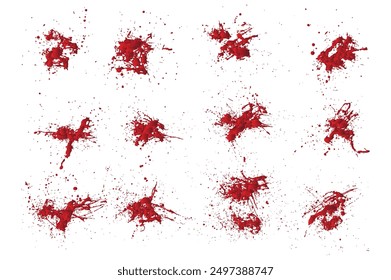 Conjunto de tinta de fondo de pintura de sangre roja