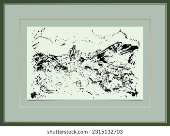 ink sketch hand paint illustration, editable vector ready eps.10