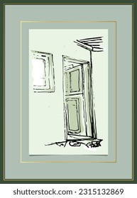 ink sketch hand paint illustration, editable vector ready eps.10