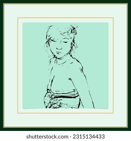 ink sketch hand paint illustration, vector editable ready eps.10