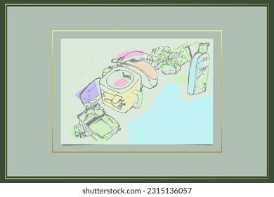 ink sketch hand paint illustration, vector editable ready eps.10