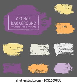 Ink smudge abstract shape stains and spots vector patch. Vintage design background elements vector collection. Paint splash, stain, dab, ink or acrylic texture. Brush stroke backgrounds set.