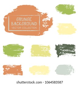 Ink smudge abstract shape stains and spots vector patch. Vintage design background elements vector collection. Paint splash, stain, dab, ink or acrylic texture. Brush stroke backgrounds set.