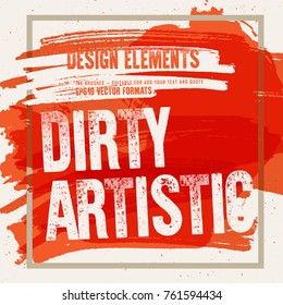 Ink smudge abstract shape stains design background elements. Acrylic Brush stroke texture.