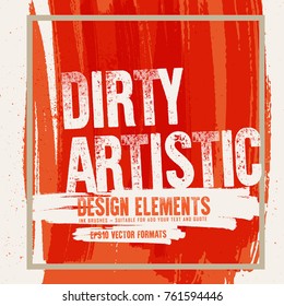 Ink smudge abstract shape stains design background elements. Acrylic Brush stroke texture.