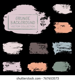 Ink smudge abstract shape stains and spots vector patch. Vintage design background elements vector collection. Paint splash, stain, dab, ink or acrylic texture. Brush stroke backgrounds set.