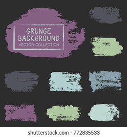 Ink smudge abstract shape stains and spots vector patch. Vintage design background elements vector collection. Paint splash, stain, dab, ink or acrylic texture. Brush stroke backgrounds set.