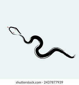Ink snake art brushstroke vector illustration design. Eps 10
