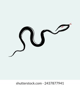 Arte de serpiente de tinta pincelada ilustración vectorial diseño. Eps 10