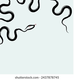 Ink snake art brushstroke vector illustration design. Eps 10