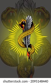 Ink with snake vector illustration