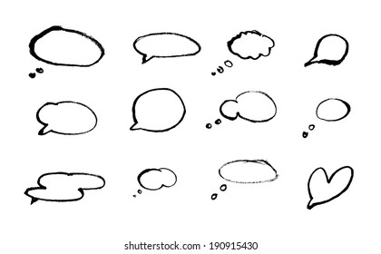 ink speech balloons vector