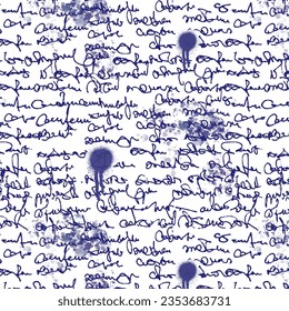 patrón de letra manuscrita derramada de tinta