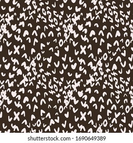 Ink splash abstract random shapes seamless pattern on black background. Abstract background design. Creative vector freehand illustration. Design for fabric, textile print, wrapping paper 