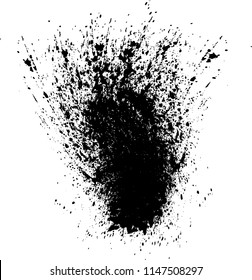 Ink Splash Background . Black Paint Splattered Shape . Grunge texture vector