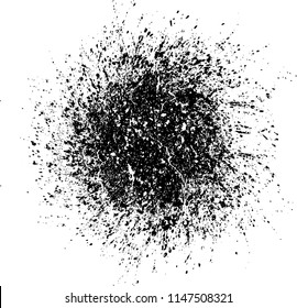 Ink Splash Background . Black Paint Splattered Shape . Grunge texture vector