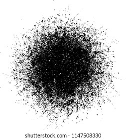 Ink Splash Background . Black Paint Splattered Shape . Grunge texture vector