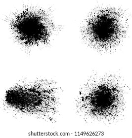 Ink Splash Background . Black Paint Splattered Shape . Grunge texture vector