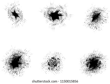 Ink Splash Background . Black Paint Splattered Shape . Grunge texture vector