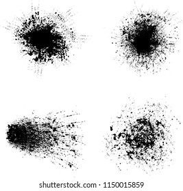 Ink Splash Background . Black Paint Splattered Shape . Grunge texture vector