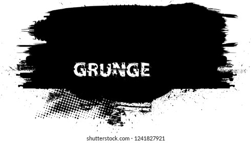 Ink Splash Background . Black Paint Splattered Shape . Grunge texture vector. Distress banner