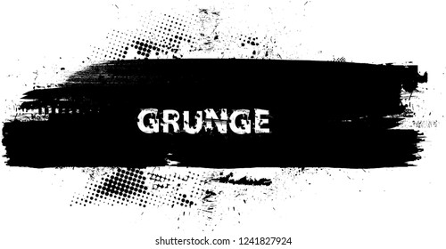 Ink Splash Background . Black Paint Splattered Shape . Grunge texture vector. Distress banner