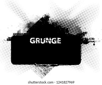 Ink Splash Background . Black Paint Splattered Shape . Grunge texture vector. Distress banner