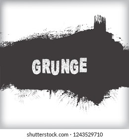 Ink Splash Background . Black Paint Splattered Shape . Grunge texture vector. Distress banner
