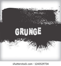 Ink Splash Background . Black Paint Splattered Shape . Grunge texture vector. Distress banner