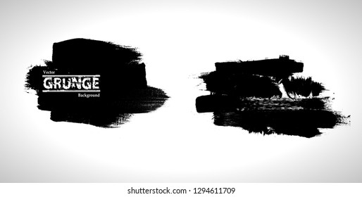 Ink Splash Background . Black Paint Splattered Shape . Grunge texture vector. Distress banner